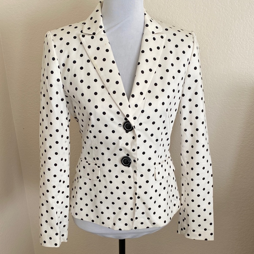 Tahari Polka Dot Blazer - White and Black